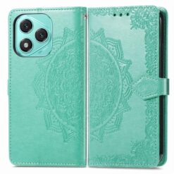 Lacné Kryty | Peňaženkové puzdro Embossing Pattern Mandala Flower zelené – Honor 400 Lite | Lacné Kryty