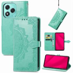 Peňaženkové puzdro Embossing Pattern Mandala Flower zelené – Honor 400 Lite | Lacné Kryty Lacné Kryty | Peňaženkové puzdro Embossing Pattern Mandala Flower zelené – Honor 400 Lite | Lacné Kryty