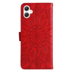 Lacné Kryty | Peňaženkové puzdro Embossing Pattern Slnečnica červené – Samsung Galaxy A06 | Lacné Kryty
