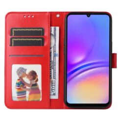 Lacné Kryty | Peňaženkové puzdro Embossing Pattern Slnečnica červené – Samsung Galaxy A06 | Lacné Kryty