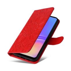 Lacné Kryty | Peňaženkové puzdro Embossing Pattern Slnečnica červené – Samsung Galaxy A06 | Lacné Kryty