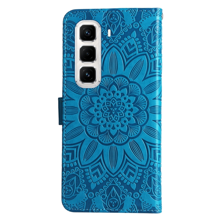 Peňaženkové puzdro Embossing Pattern Slnečnica modré – Infinix Hot 50 Pro+ (50 Pro Plus) | Lacné Kryty Lacné Kryty | Peňaženkové puzdro Embossing Pattern Slnečnica modré – Infinix Hot 50 Pro+ (50 Pro Plus) | Lacné Kryty