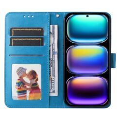 Peňaženkové puzdro Embossing Pattern Slnečnica modré – Infinix Hot 50 Pro+ (50 Pro Plus) | Lacné Kryty Lacné Kryty | Peňaženkové puzdro Embossing Pattern Slnečnica modré – Infinix Hot 50 Pro+ (50 Pro Plus) | Lacné Kryty