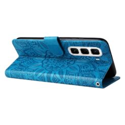 Peňaženkové puzdro Embossing Pattern Slnečnica modré – Infinix Hot 50 Pro+ (50 Pro Plus) | Lacné Kryty Lacné Kryty | Peňaženkové puzdro Embossing Pattern Slnečnica modré – Infinix Hot 50 Pro+ (50 Pro Plus) | Lacné Kryty