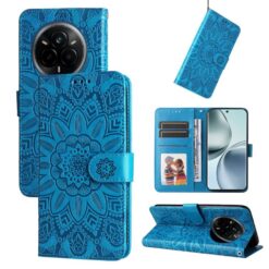 Peňaženkové puzdro Embossing Pattern Slnečnica modré – Realme 14 Pro+ (14 Pro Plus) | Lacné Kryty Lacné Kryty | Peňaženkové puzdro Embossing Pattern Slnečnica modré – Realme 14 Pro+ (14 Pro Plus) | Lacné Kryty