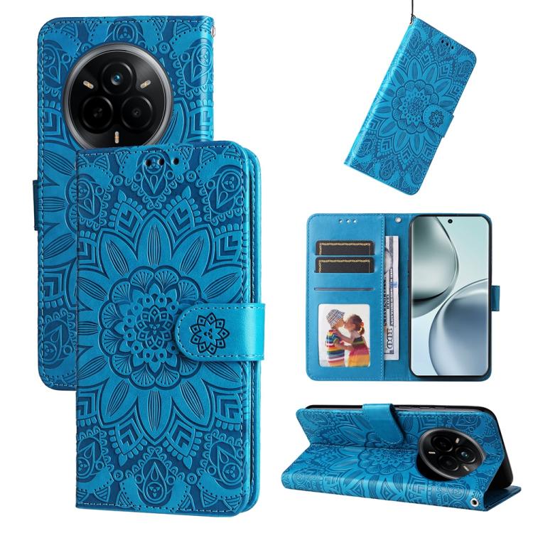 Peňaženkové puzdro Embossing Pattern Slnečnica modré – Realme 14 Pro+ (14 Pro Plus) | Lacné Kryty Lacné Kryty | Peňaženkové puzdro Embossing Pattern Slnečnica modré – Realme 14 Pro+ (14 Pro Plus) | Lacné Kryty