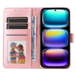 Lacné Kryty | Peňaženkové puzdro Embossing Pattern Slnečnica ružové – Infinix Hot 50 Pro+ (50 Pro Plus) | Lacné Kryty