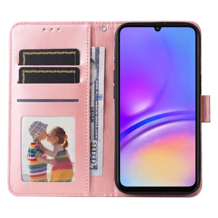 Peňaženkové puzdro Embossing Pattern Slnečnica ružové – Samsung Galaxy A06 | Lacné Kryty Lacné Kryty | Peňaženkové puzdro Embossing Pattern Slnečnica ružové – Samsung Galaxy A06 | Lacné Kryty