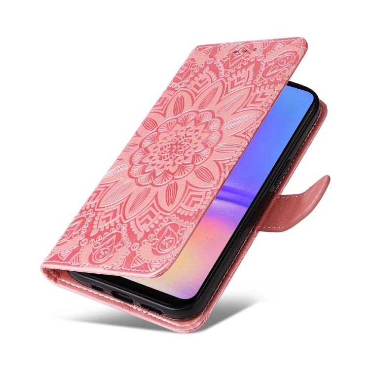 Peňaženkové puzdro Embossing Pattern Slnečnica ružové – Samsung Galaxy A06 | Lacné Kryty Lacné Kryty | Peňaženkové puzdro Embossing Pattern Slnečnica ružové – Samsung Galaxy A06 | Lacné Kryty