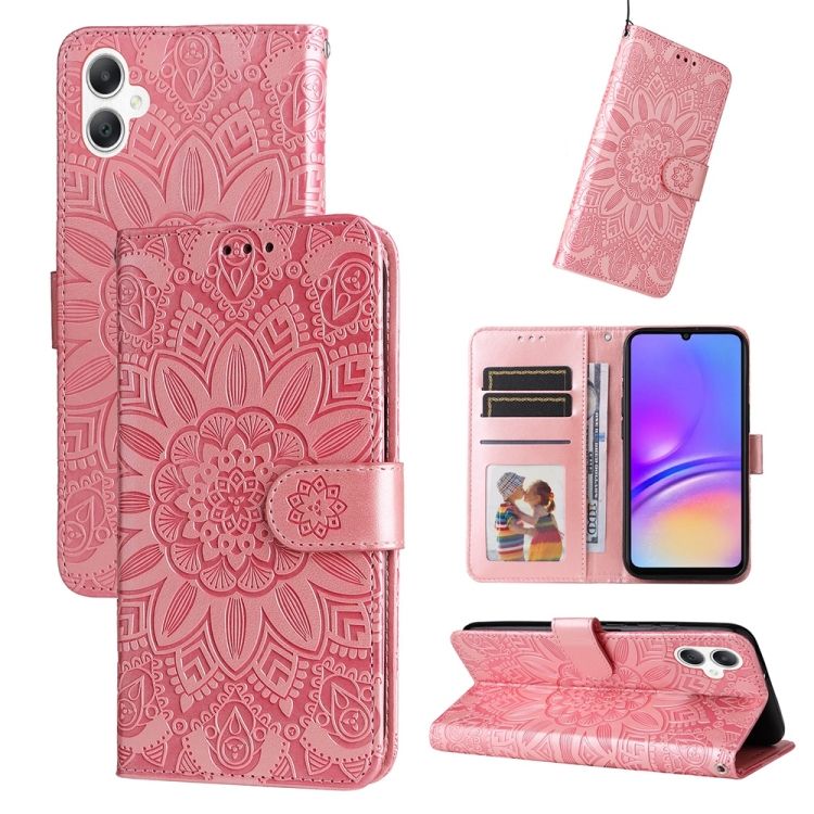 Peňaženkové puzdro Embossing Pattern Slnečnica ružové – Samsung Galaxy A06 | Lacné Kryty Lacné Kryty | Peňaženkové puzdro Embossing Pattern Slnečnica ružové – Samsung Galaxy A06 | Lacné Kryty