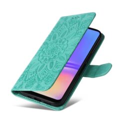 Lacné Kryty | Peňaženkové puzdro Embossing Pattern Slnečnica zelené – Samsung Galaxy A06 | Lacné Kryty