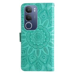 Peňaženkové puzdro Embossing Pattern Slnečnica zelené – Vivo Y19s | Lacné Kryty Lacné Kryty | Peňaženkové puzdro Embossing Pattern Slnečnica zelené – Vivo Y19s | Lacné Kryty