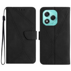 Peňaženkové puzdro Embossing Pattern Stitchy case čierne – Honor 400 Lite