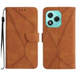 Peňaženkové puzdro Embossing Pattern Stitchy case hnedé – Honor 400 Lite