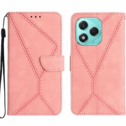 Peňaženkové puzdro Embossing Pattern Stitchy case ružové – Honor 400 Lite