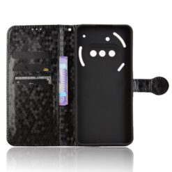 Peňaženkové puzdro Honeycomb Dot Texture Case čierne – Nothing Phone (3a) | Lacné Kryty Lacné Kryty | Peňaženkové puzdro Honeycomb Dot Texture Case čierne – Nothing Phone (3a) | Lacné Kryty