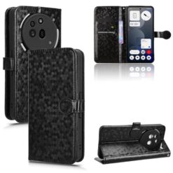 Lacné Kryty | Peňaženkové puzdro Honeycomb Dot Texture Case čierne – Nothing Phone (3a) Pro | Lacné Kryty