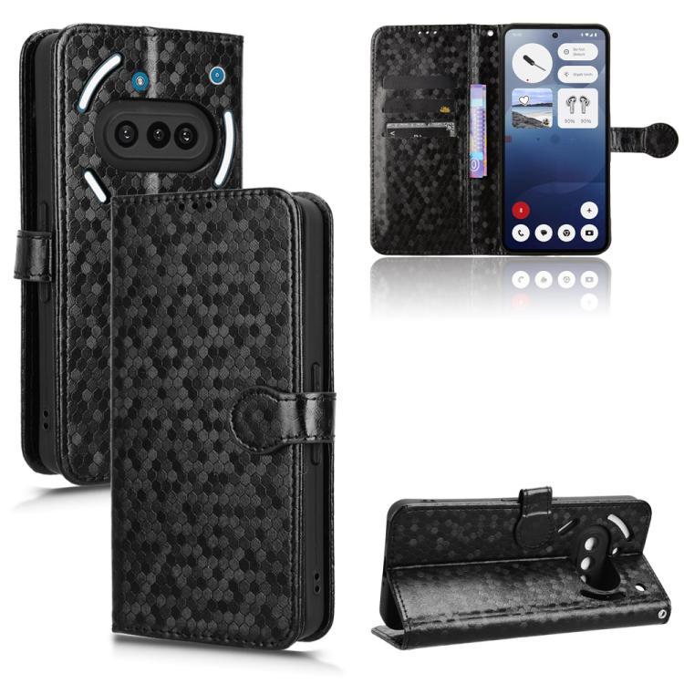 Peňaženkové puzdro Honeycomb Dot Texture Case čierne – Nothing Phone (3a) | Lacné Kryty Lacné Kryty | Peňaženkové puzdro Honeycomb Dot Texture Case čierne – Nothing Phone (3a) | Lacné Kryty