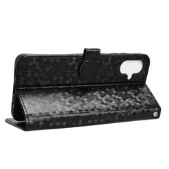 Lacné Kryty | Peňaženkové puzdro Honeycomb Dot Texture Case čierne – Samsung Galaxy A06 | Lacné Kryty