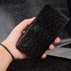 Lacné Kryty | Peňaženkové puzdro Honeycomb Dot Texture Case čierne – Samsung Galaxy A06 | Lacné Kryty