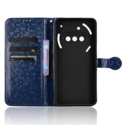 Peňaženkové puzdro Honeycomb Dot Texture Case modré – Nothing Phone (3a) | Lacné Kryty Lacné Kryty | Peňaženkové puzdro Honeycomb Dot Texture Case modré – Nothing Phone (3a) | Lacné Kryty