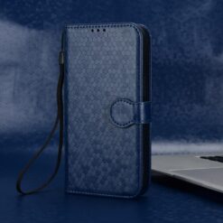 Lacné Kryty | Peňaženkové puzdro Honeycomb Dot Texture Case modré – Samsung Galaxy A06 | Lacné Kryty