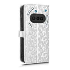 Peňaženkové puzdro Honeycomb Dot Texture Case strieborné – Nothing Phone (3a) | Lacné Kryty Lacné Kryty | Peňaženkové puzdro Honeycomb Dot Texture Case strieborné – Nothing Phone (3a) | Lacné Kryty