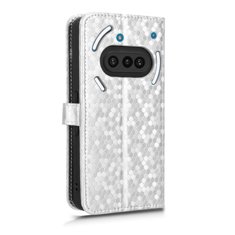 Peňaženkové puzdro Honeycomb Dot Texture Case strieborné – Nothing Phone (3a) | Lacné Kryty Lacné Kryty | Peňaženkové puzdro Honeycomb Dot Texture Case strieborné – Nothing Phone (3a) | Lacné Kryty