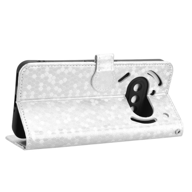 Peňaženkové puzdro Honeycomb Dot Texture Case strieborné – Nothing Phone (3a) | Lacné Kryty Lacné Kryty | Peňaženkové puzdro Honeycomb Dot Texture Case strieborné – Nothing Phone (3a) | Lacné Kryty