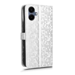 Lacné Kryty | Peňaženkové puzdro Honeycomb Dot Texture Case strieborné – Samsung Galaxy A06 | Lacné Kryty