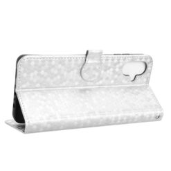 Lacné Kryty | Peňaženkové puzdro Honeycomb Dot Texture Case strieborné – Samsung Galaxy A06 | Lacné Kryty
