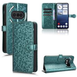 Lacné Kryty | Peňaženkové puzdro Honeycomb Dot Texture Case zelené – Nothing Phone (3a) | Lacné Kryty