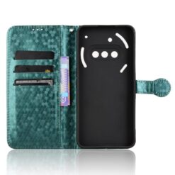 Lacné Kryty | Peňaženkové puzdro Honeycomb Dot Texture Case zelené – Nothing Phone (3a) | Lacné Kryty