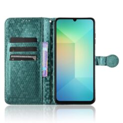 Lacné Kryty | Peňaženkové puzdro Honeycomb Dot Texture Case zelené – Samsung Galaxy A06 | Lacné Kryty