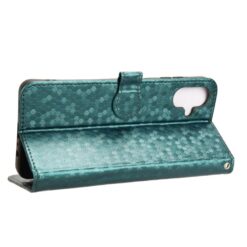Lacné Kryty | Peňaženkové puzdro Honeycomb Dot Texture Case zelené – Samsung Galaxy A06 | Lacné Kryty