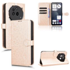 Lacné Kryty | Peňaženkové puzdro Honeycomb Dot Texture Case zlaté – Nothing Phone (3a) Pro | Lacné Kryty