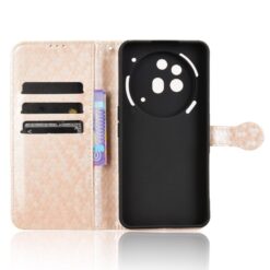 Lacné Kryty | Peňaženkové puzdro Honeycomb Dot Texture Case zlaté – Nothing Phone (3a) Pro | Lacné Kryty
