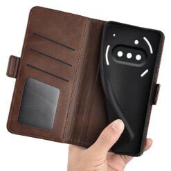 Lacné Kryty | Peňaženkové puzdro Magnetic fresh case tmavohnedé – Nothing Phone (3a) | Lacné Kryty