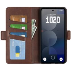 Lacné Kryty | Peňaženkové puzdro Magnetic fresh case tmavohnedé – Nothing Phone (3a) Pro | Lacné Kryty