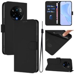 Lacné Kryty | Peňaženkové puzdro Solid čierne – Realme 14 Pro+ (14 Pro Plus) | Lacné Kryty