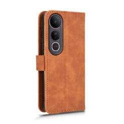 Lacné Kryty | Peňaženkové puzdro Solid hnedé – Vivo V50 Lite | Lacné Kryty