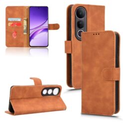 Lacné Kryty | Peňaženkové puzdro Solid hnedé – Vivo V50 Lite | Lacné Kryty