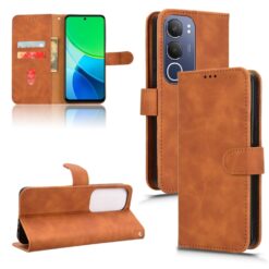 Lacné Kryty | Peňaženkové puzdro Solid hnedé – Vivo Y19s | Lacné Kryty