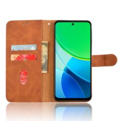 Lacné Kryty | Peňaženkové puzdro Solid hnedé – Vivo Y19s | Lacné Kryty