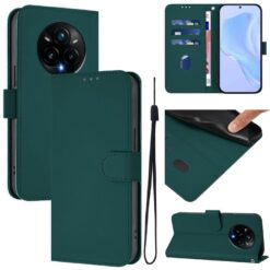 Lacné Kryty | Peňaženkové puzdro Solid zelené – Realme 14 Pro+ (14 Pro Plus) | Lacné Kryty
