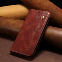 Lacné Kryty | Peňaženkové puzdro Wax case hnedé – Xiaomi Redmi Note 14S | Lacné Kryty