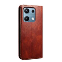 Lacné Kryty | Peňaženkové puzdro Wax case hnedé – Xiaomi Redmi Note 14S | Lacné Kryty