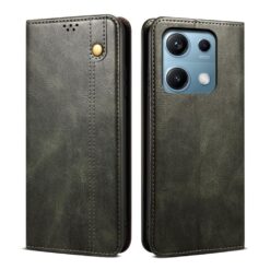 Lacné Kryty | Peňaženkové puzdro Wax case zelené – Xiaomi Redmi Note 14S | Lacné Kryty
