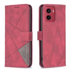 Knižkové puzdro Rhombus červené – Motorola Moto G05 / E15 | Lacné Kryty Lacné Kryty | Knižkové puzdro Rhombus červené – Motorola Moto G05 / E15 | Lacné Kryty