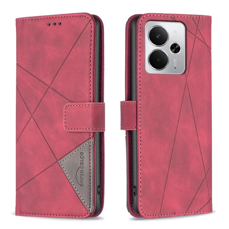 Knižkové puzdro Rhombus červené – Realme 14 5G | Lacné Kryty Lacné Kryty | Knižkové puzdro Rhombus červené – Realme 14 5G | Lacné Kryty